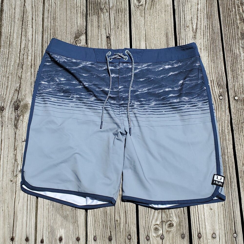 HUK Men's Sz 38 Classic 20" Boardshort Quick-Drying Fishing Shorts Sargasso Sea
